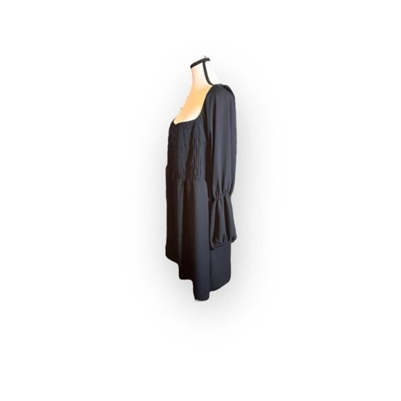 Women’s 2x Black Off Shoulder Flare Sleeve Smocked Fit and Flare Skater Dress - Picture 3 of 9